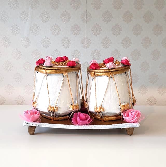 Dry Fruit Pink Flower Tabla Jars